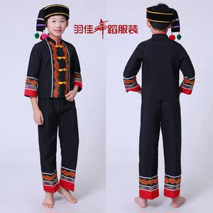 儿童款云南哈尼族爱伲族男童六一男装少数民族生活舞蹈演服饰605