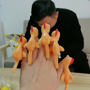 弹射小鸡粘墙手指小火鸡飞天弹飞发射小黄鸡软胶整蛊解压神器玩具