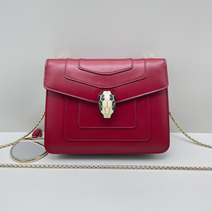 元猫 97新二手bvlgari宝格丽女包蛇头包红色小/20*14*4.5cm/a6083