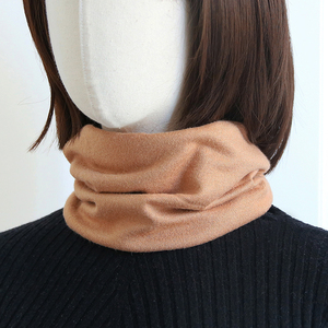 脖套男女秋冬薄款套头围脖百搭保暖中年护颈领圈双面纯色针织围巾