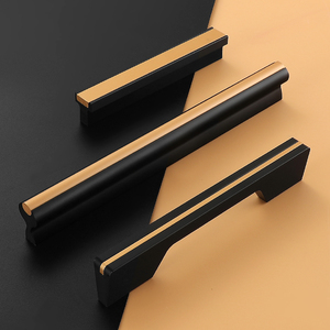 大衣柜加长拉手超长现代简约轻奢抽屉柜子黑色北欧橱柜门把手高档