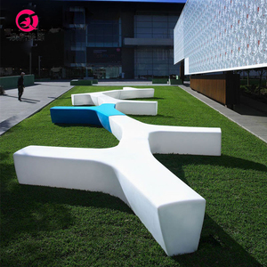 美陈创意y字型玻璃钢休闲座椅户外广场商场酒店走廊休息凳等候椅