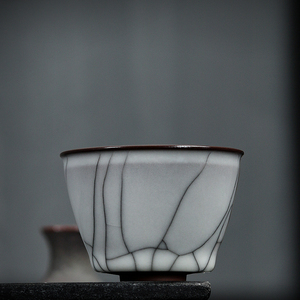 吴俊青瓷手工主人杯陶瓷功夫茶具茶杯中式复古哥窑开片高端品茗杯