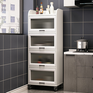 厨房夹缝置物架多层落地带轮可移动窄橱柜冰箱缝隙侧收纳锅具碗柜