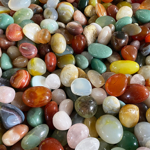 雨花石原石天然鹅卵石鱼缸造景装饰五彩石头多肉花盆铺面彩色石子