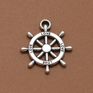 海军风系列 古银色love船锚吊坠 手工材料配饰 diy饰品配件 现货