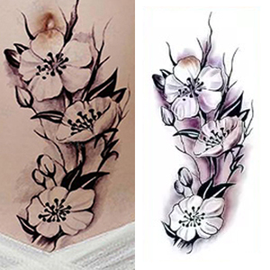 16元包邮剖腹产疤痕纹身贴防水女持久性感诱惑腹部纹身贴9x19cm