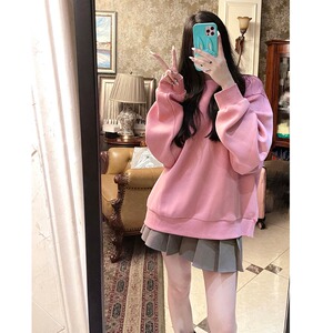 粉色卫衣百褶短裙两件套学院风小个子甜美少女穿搭洋气减龄套装裙