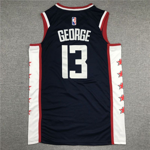 diy23-24新赛季快船队13号保罗乔治球衣paul george热压篮球服白