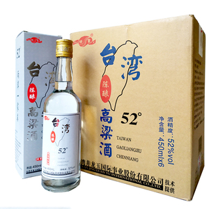 顺吉台湾风味高粱酒浓香型52度陈酿450ml*6瓶整箱
