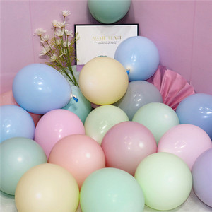 5寸小号双层马卡龙白色套气球甜蜜清新ins糖果色生日派婚礼装饰