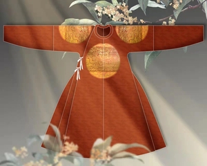 定金  绣花四团龙圆领补服 明制复原款