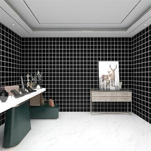 北欧黑白格子几何背景集成墙板餐厅奶茶店酒吧墙面扣板卧室吊顶