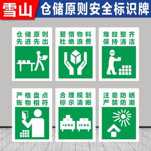 仓储原则 先进先出 温馨提示指示牌 仓库验厂警示牌 标识牌 标牌