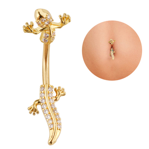 壁虎锆石可爱动物防过敏肚脐环欧美性感个性脐环女肚脐扣肚钉穿刺