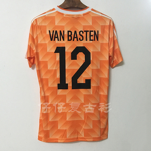 复古球衣1988年欧洲杯荷兰三剑客10号古利特12号范巴斯滕主场套装