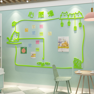 网红奶茶店墙壁装饰创意许心愿墙公告栏甜品站失物招领墙面贴纸画