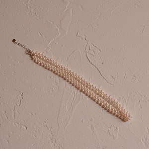 女神bi备 手工鱼线编织绝美强光天然珍珠项链 优雅简约锁骨链女礼