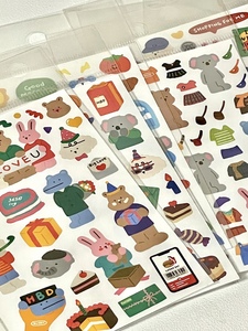 韩国dailylike风格可爱小熊卡通动物贴纸手账素材DIY手机相片装饰