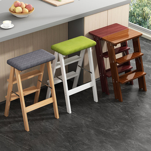 免安装梯凳家用可折叠凳子吧台凳实木多功能厨房登高凳收银台椅子