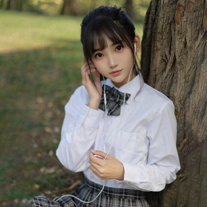 白衬衫女秋冬长袖学院风内搭日系jk制服白色学生上衣百搭宽松衬衣