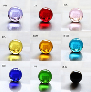 k9透明水晶球玻璃珠小号纯色装饰摆件红蓝绿黄紫黑3粉4直径5厘米