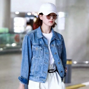 刘诗诗同款牛仔外套女短款2021秋装新款韩版百搭修身长袖夹克上衣