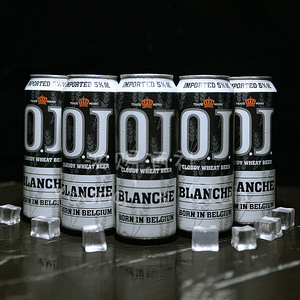 比利时进口oj白啤酒精酿o.j. 柑橘味果味啤酒pk1664 500ml 5听装