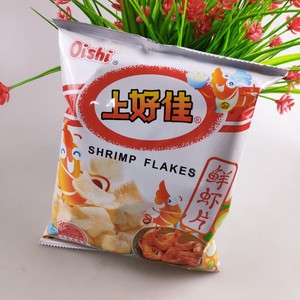 上好佳鲜虾片鲜虾片儿童经典零食办公休闲膨化小零食品40克*5包
