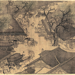 宋张择端清明上河图卷高清装饰画国画临摹底稿画芯人物山水画客厅