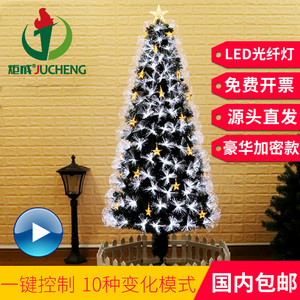 光纤圣诞树套餐LED闪光商场家用圣诞节装饰1.5米1.8米3米大型1.2m