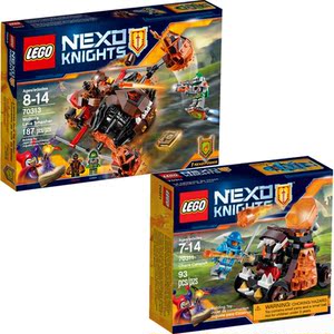 乐高70313未来骑士团岩炎魔帅的双槌重击车70311爆炎投石战车积木