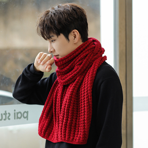 男士围巾潮冬天年轻人冬季高档学生情侣围巾冬季情侣款男生潮日系