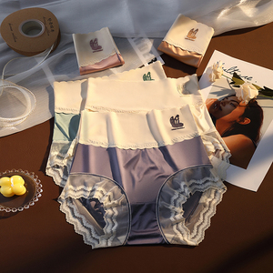 品彩女装旗舰店高腰女士三角蕾丝拼接包臀内裤内裤云朵裤