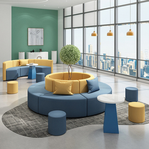 幼儿园培训机构学校家长休息等候区创意异形弧形卡座沙发座椅组合