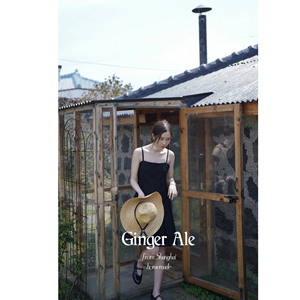 Ginger ale My little black dress 全亚麻黑色吊带连衣裙