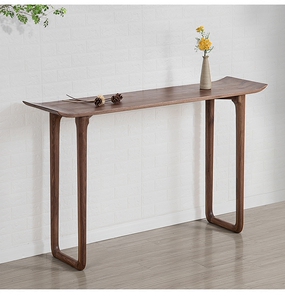 北欧现代简约黑胡桃木新中式实木供桌翘头案木质条案玄关案台条桌