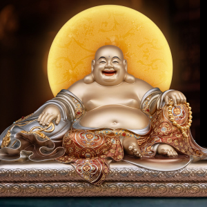 弥勒佛神像大肚开心笑佛菩萨布袋和尚未来佛摆件玄关弥勒尊佛