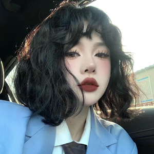 假发女短发复古港风羊毛卷甜美慵懒蓬松短卷发日常减龄整顶全头套