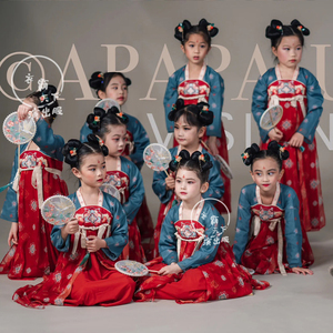 六一儿童汉服古装演出服中国风超仙唐装连衣襦裙女幼儿古典舞蹈服