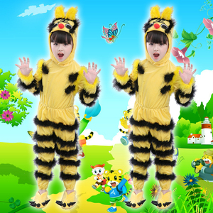 新款儿童动物舞蹈服老虎照镜子演出服虎虎生威镜子老虎表演服装