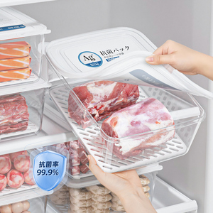 冰箱冷藏冷冻室抗菌保鲜盒食品级专用肉类双开门收纳盒冰柜储藏盒