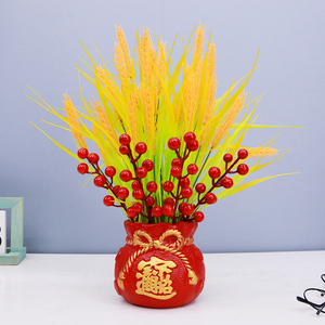 假花黄金麦穗摆件大麦仿真花束花瓶客厅装饰品电视柜新婚开业大卖
