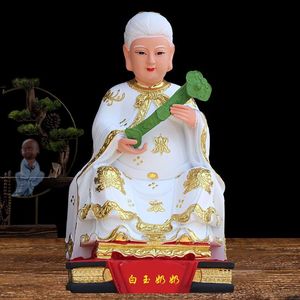白玉奶奶神像家用供奉客厅摆件白玉妈妈保家仙白老太白玉圣母佛像