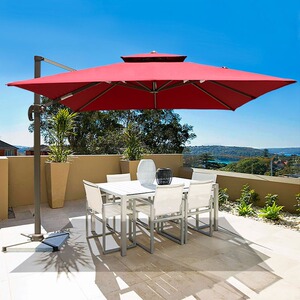 户外遮阳伞庭院咖啡厅餐厅室外太阳伞别墅露天大号四方罗马伞3米