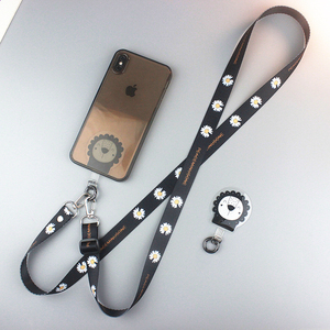 潮牌小雏菊斜挎手机背带狮子手机链固定贴片手机挂绳女款挂脖长绳