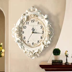 卧室时钟大挂钟表天使石英钟艺术客厅时钟挂钟好看的客厅挂钟