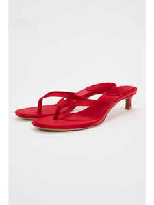 ZAKQ夏季新品女鞋红色夹趾中跟露跟猫跟时尚人字拖凉鞋1333310600