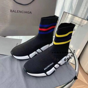 0字母印花袜子靴针织高帮运动鞋