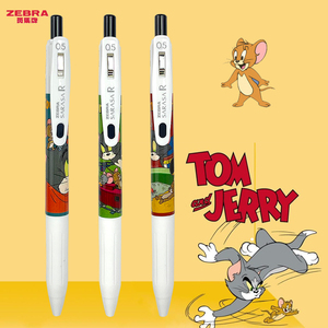 日本zebra斑马猫和老鼠DIY限定款JJ29黑色中性笔卡通动漫Tom and Jack联名笔学生考试用顺滑刷题按动水笔0.5